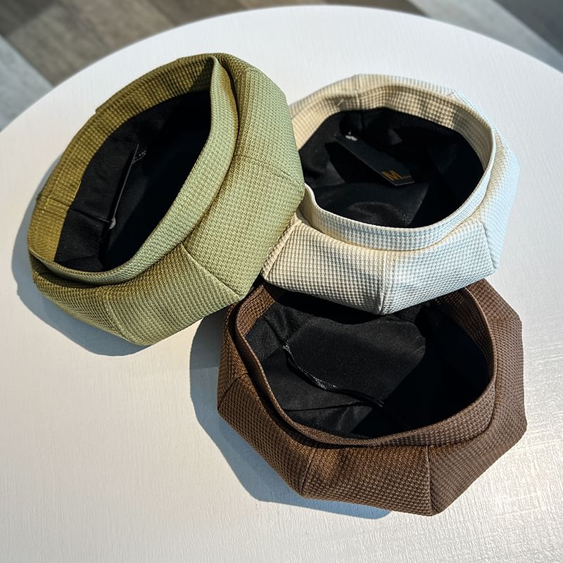 Waffle Beret Lettering Embroidered