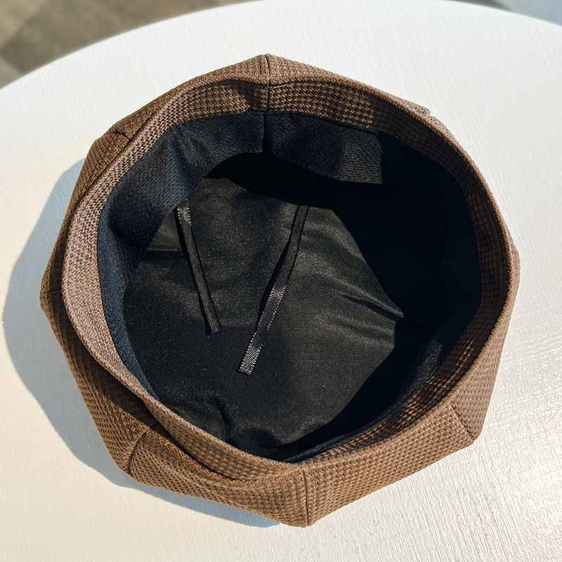 Waffle Beret Lettering Embroidered