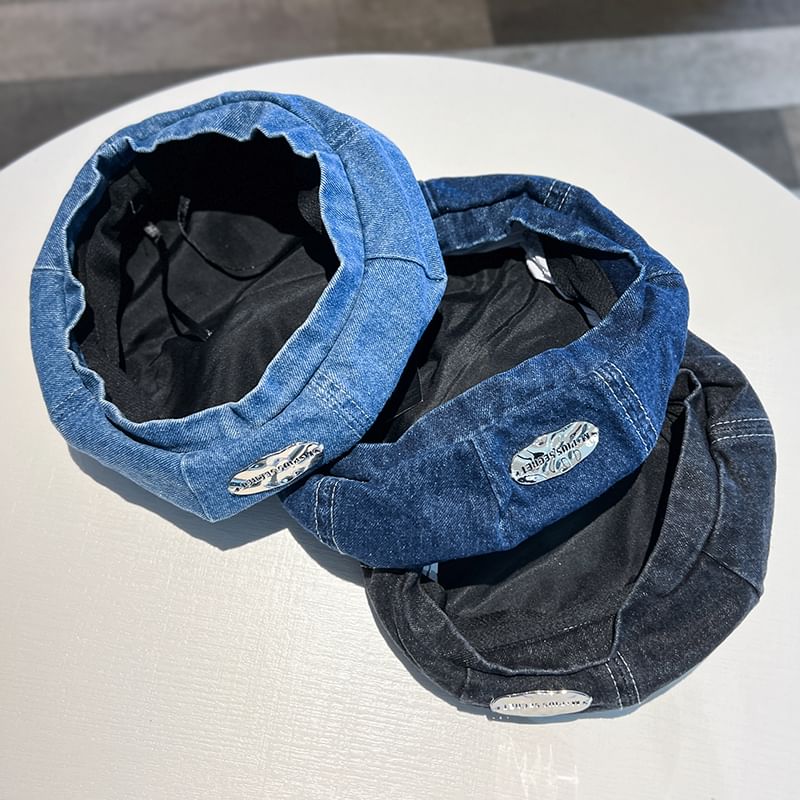 Metal Beret Denim Accent
