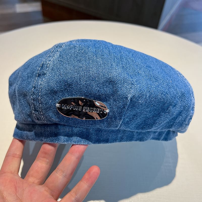 Metal Beret Denim Accent