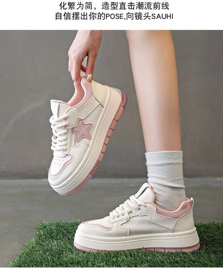 Star Applique Platform Sneakers