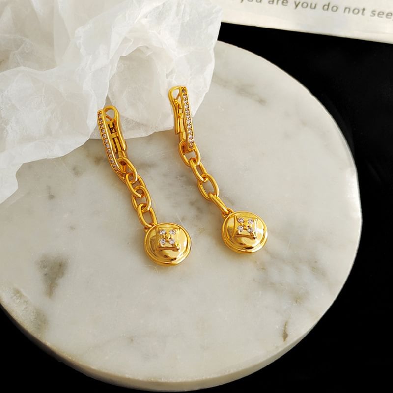 Rhinestone Chain Drop Earring