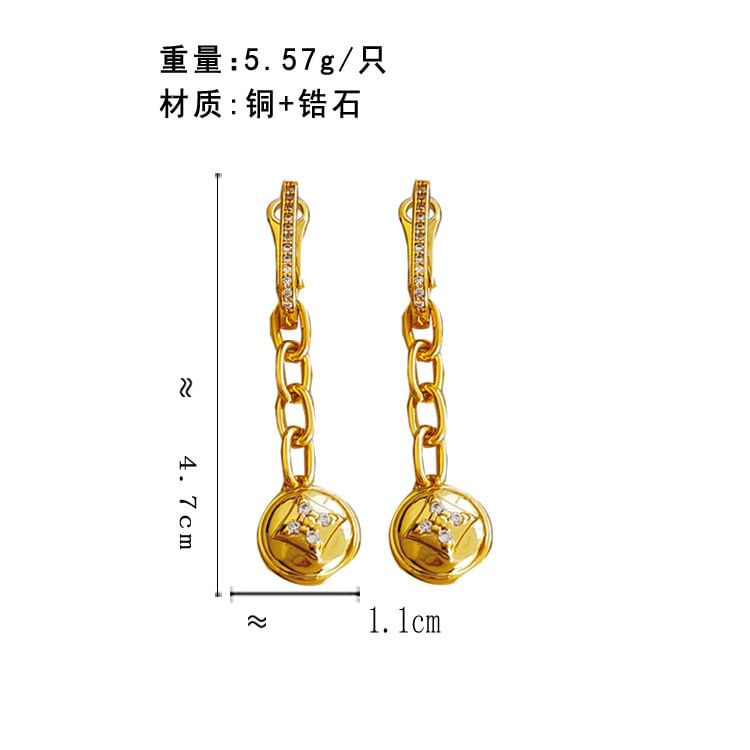 Rhinestone Chain Drop Earring