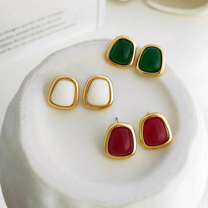 Faux Gemstone Stud Earring