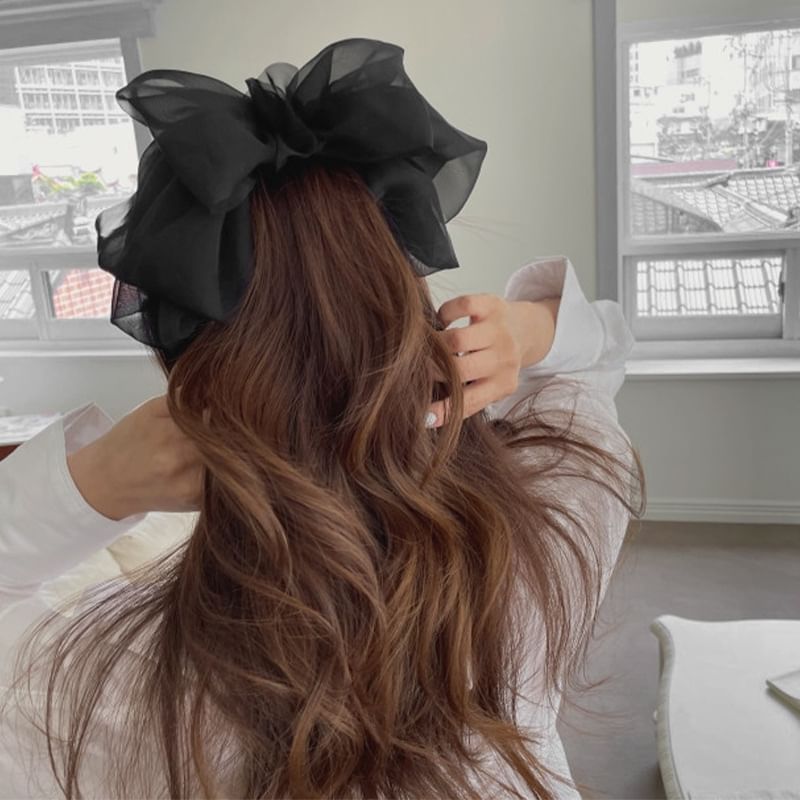 Plain Bow Mesh Hair Clamp