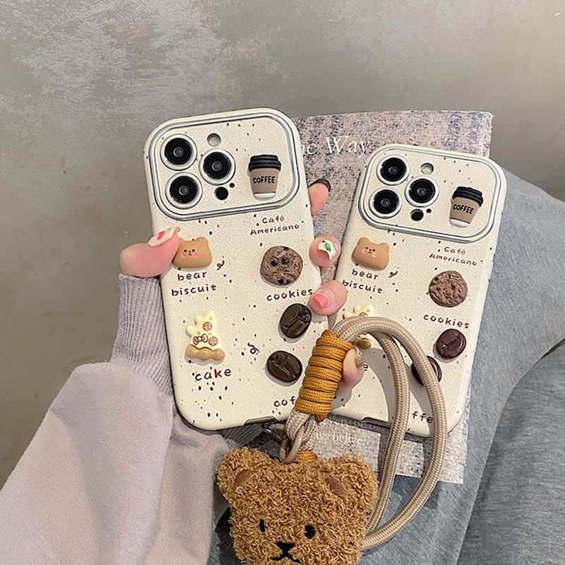 Case Phone Bear Coffee