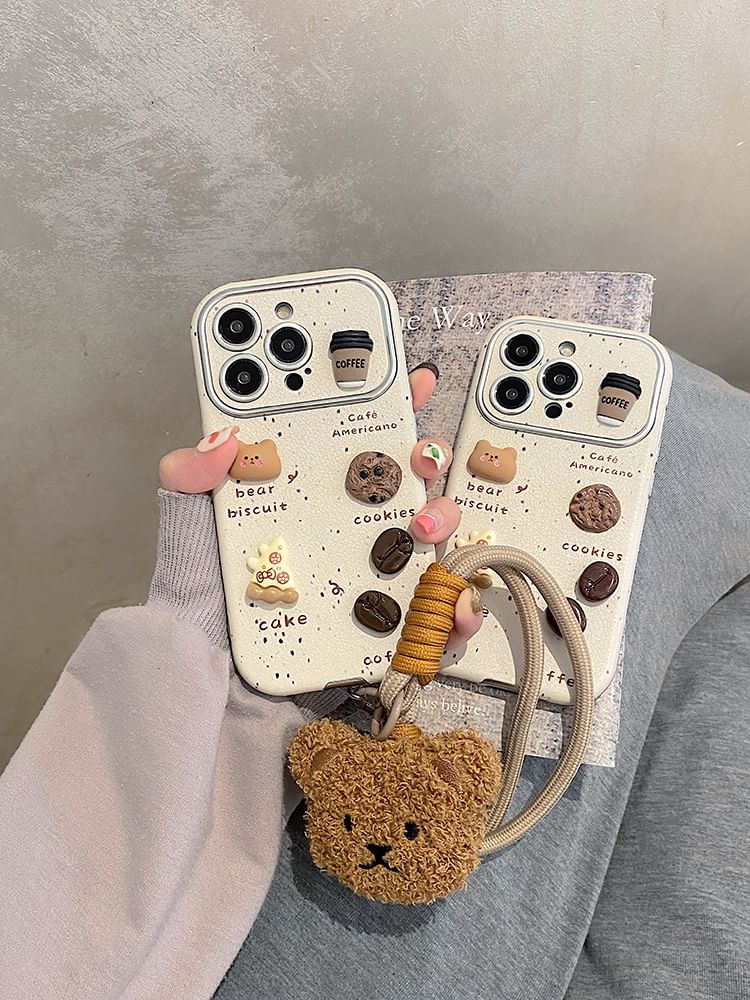 Case Phone Bear Coffee