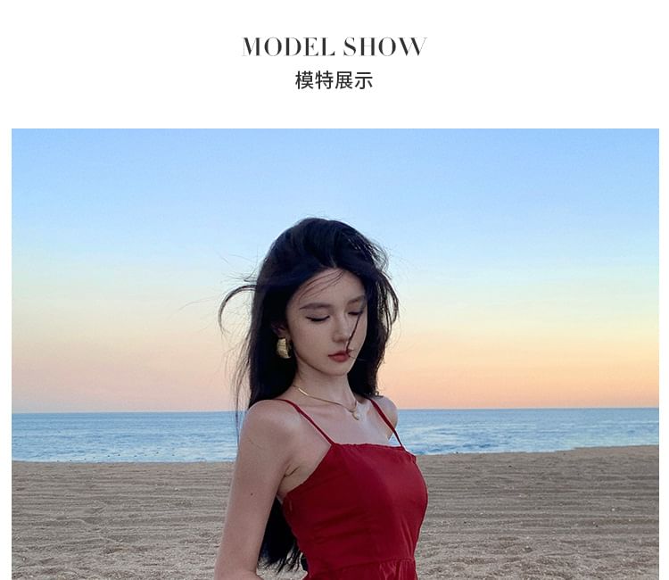 Sheer A-Line Strap Dress Asymmetrical Spaghetti