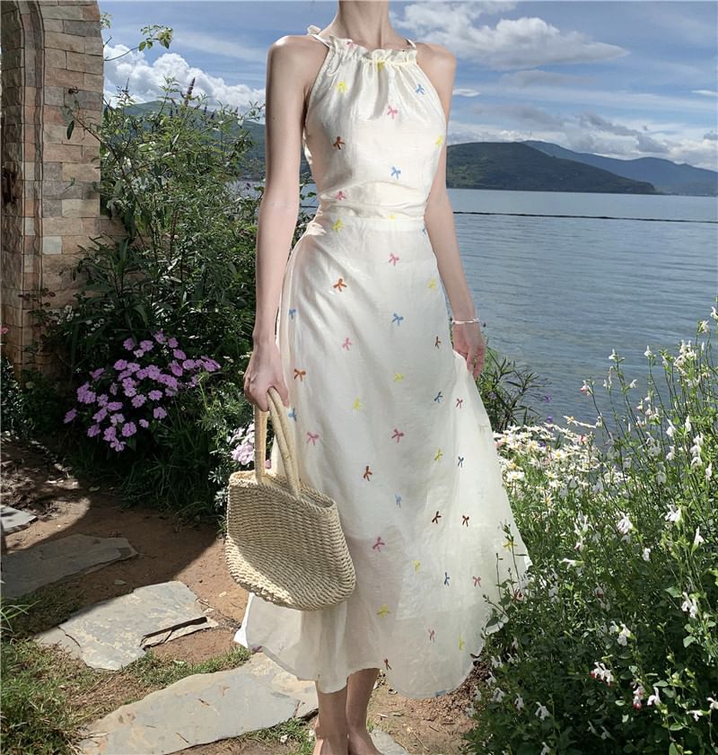 Dress Sleeveless Star Midi A-Line Pattern