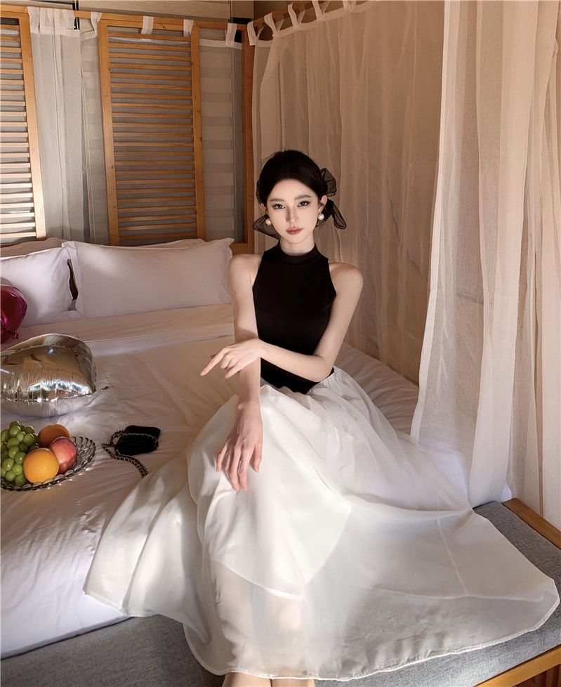 Sleeveless Maxi A-Line Tone Dress Two