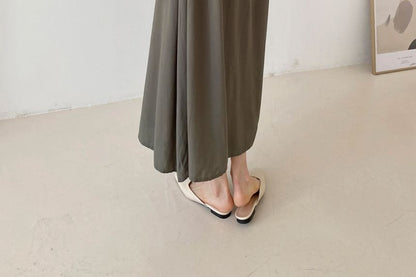 Long-Sleeve Collared Plain Drawstring Waist Maxi A-Line Shirt Dress