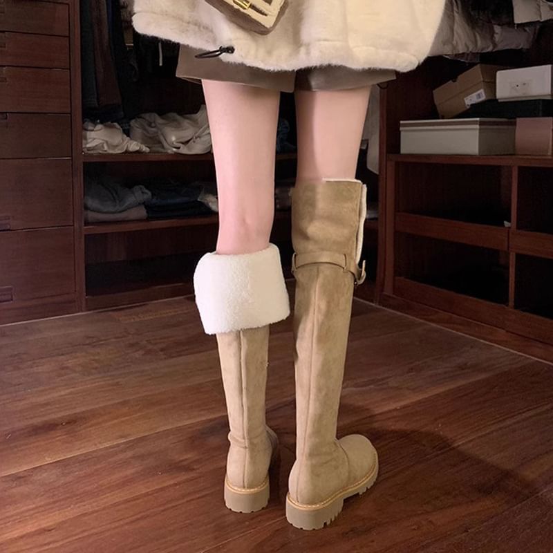 Fleece-Lined Over-the-Knee Boots