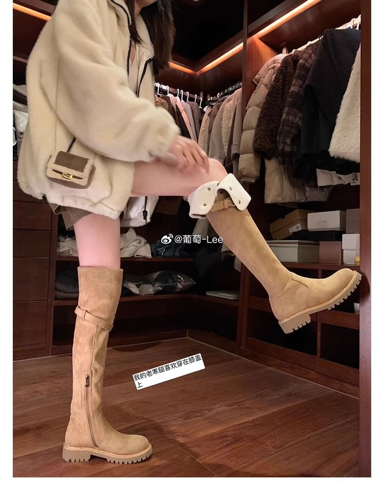 Fleece-Lined Over-the-Knee Boots