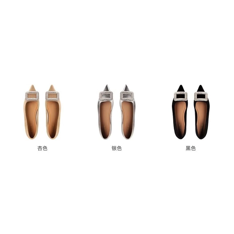 Buckled Rhinestone Flats Pointy