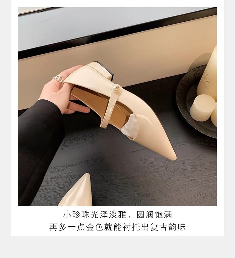 Heel Mary Pointy Jane Low Pumps