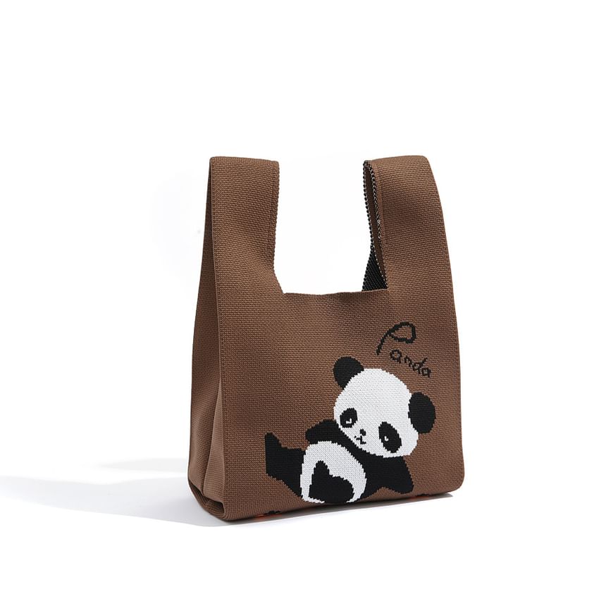 Panda Knit Tote Bag Jacquard