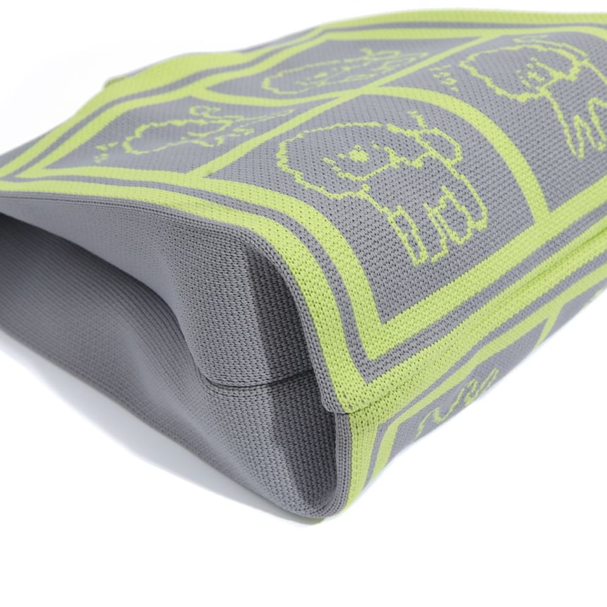 Bag Jacquard Dog Knit Tote