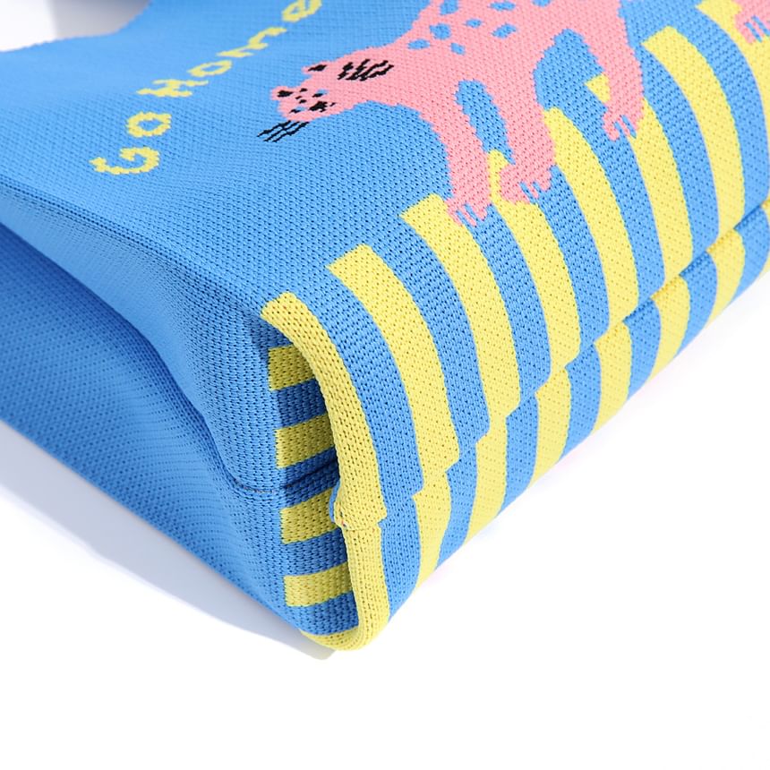 Tote Cartoon Jacquard Knit Bag