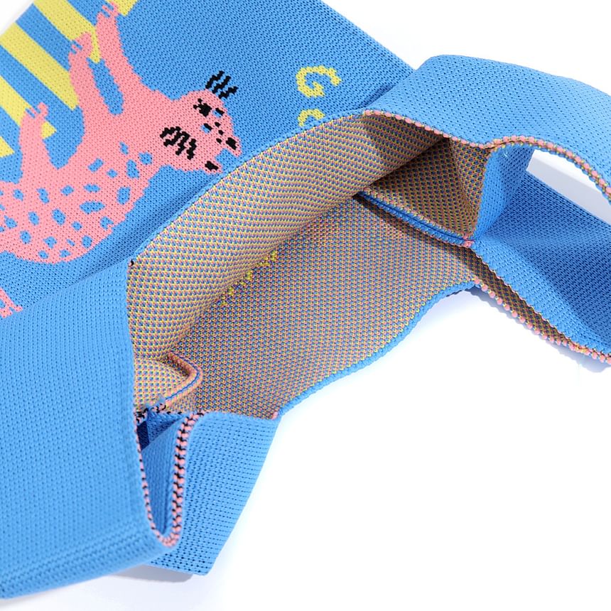 Tote Cartoon Jacquard Knit Bag