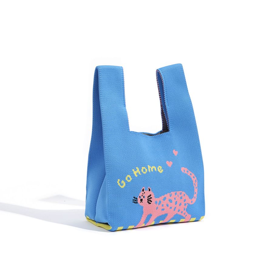 Tote Cartoon Jacquard Knit Bag