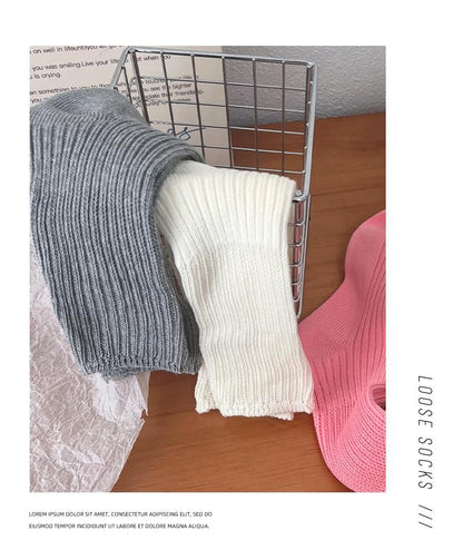 Set of 3 Pairs: Plain Ribbed Short Socks