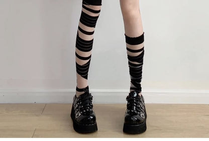 Patterned Over The Knee Socks / Set