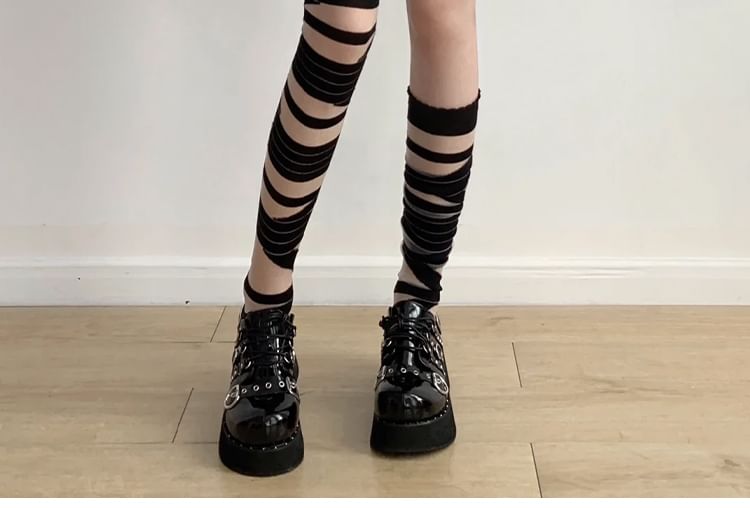 Patterned Over The Knee Socks / Set