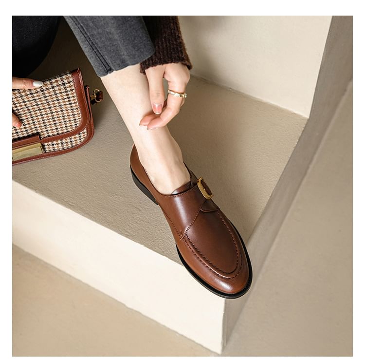 Monk Strap Leather Shoes Faux