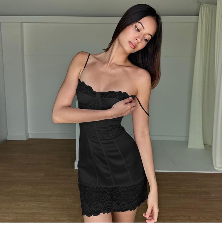 Dress Spaghetti Mini Strap Lace