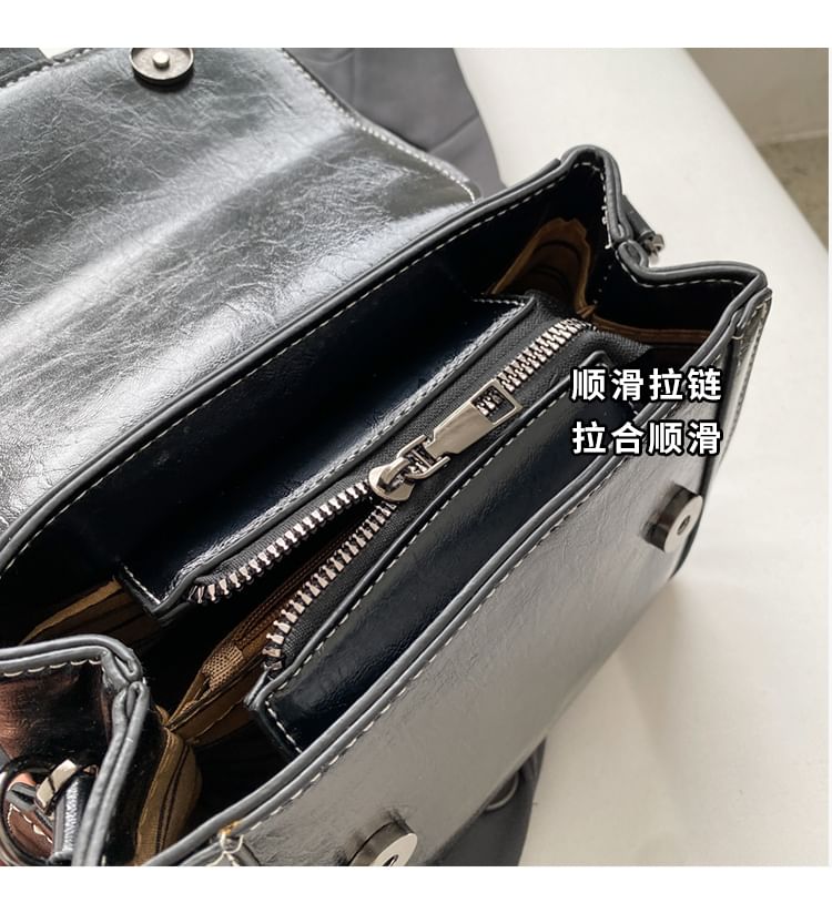 Faux Leather Satchel Bag