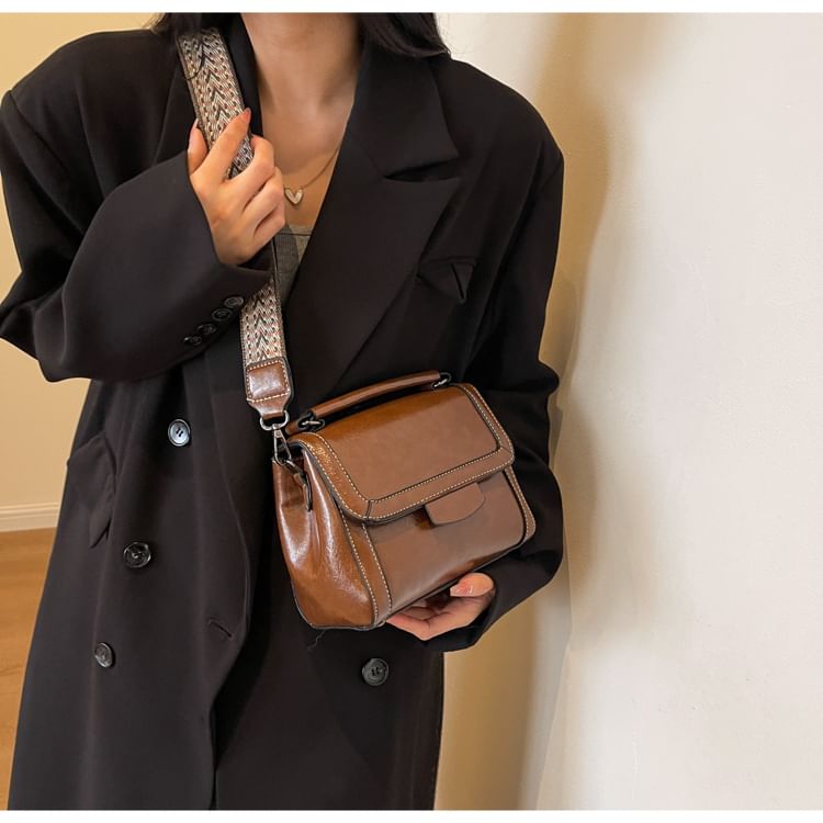 Faux Leather Satchel Bag