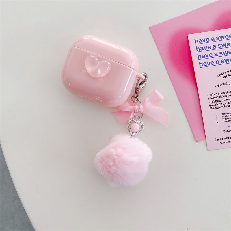 Heart Ribbon Pom Pom AirPods / Pro Earphone Case Skin