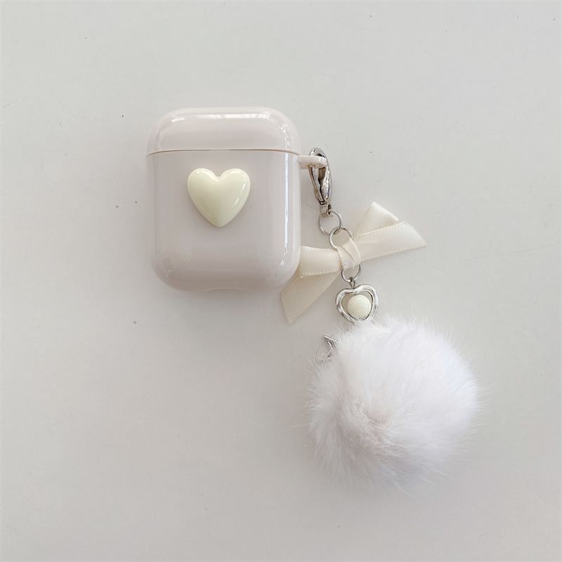 Heart Ribbon Pom Pom AirPods / Pro Earphone Case Skin