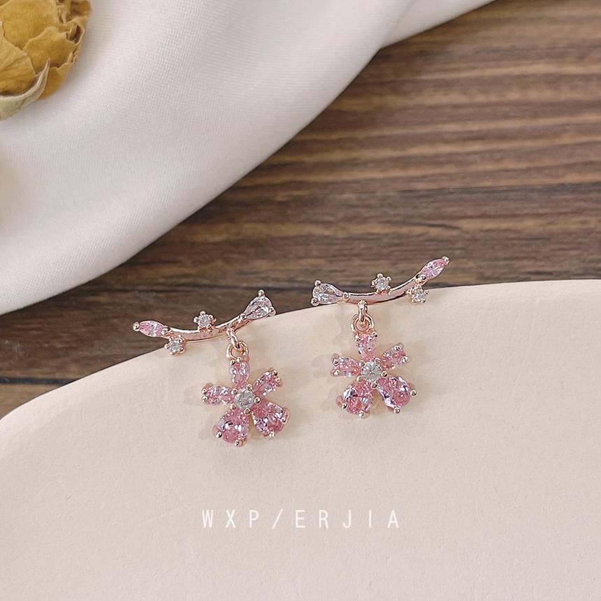 Cuff Alloy Ear Floral Rhinestone