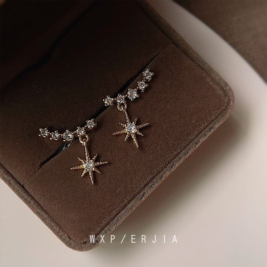Earring Alloy Drop Cuff Rhinestone Star