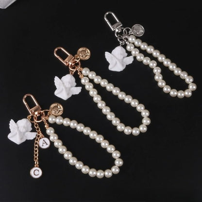 Angel Faux Alloy / Faux Pearl Bag Charm Keyring (Various Designs)