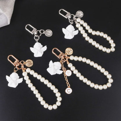 Angel Faux Alloy / Faux Pearl Bag Charm Keyring (Various Designs)