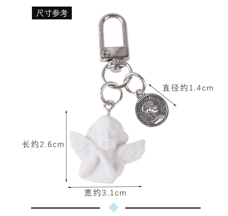 Angel Faux Alloy / Faux Pearl Bag Charm Keyring (Various Designs)