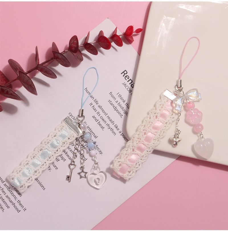 Heart Lace Acrylic Phone Charm (Various Designs)