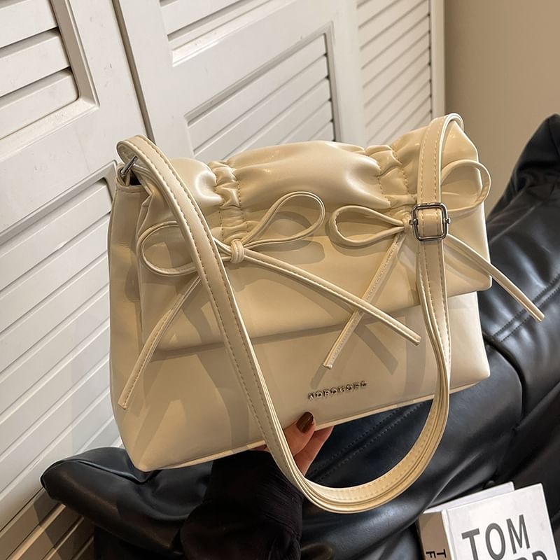 Leather Bag Shoulder Faux Bow