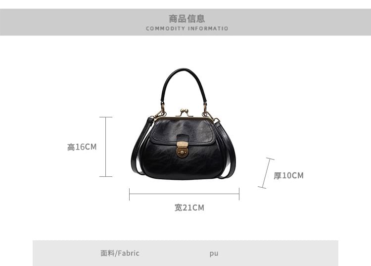 Bag Crossbody Leather Faux Clasped