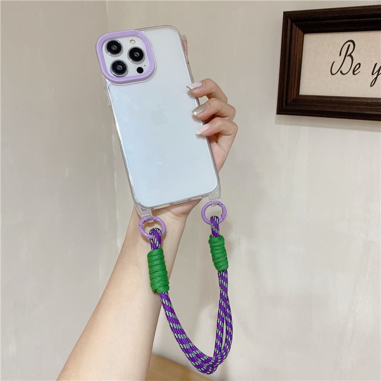 Phone Strap Transparent Phone Case - iPhone 15 Pro Max / 15 Pro / 15 Plus / 15 / 14 Pro Max / 14 Pro / 14 Plus / 14 / 13 Pro Max / 13 Pro / 13 / 13 mini / 12 Pro Max / 12 Pro / 12 / 12 mini