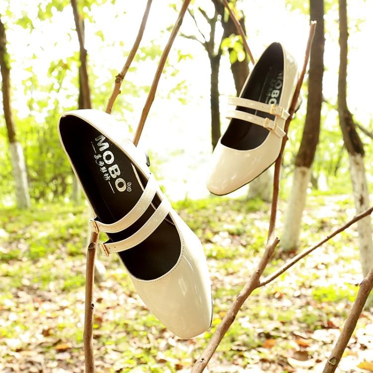 Double Jane Shoes Chunky Strap Mary Heel