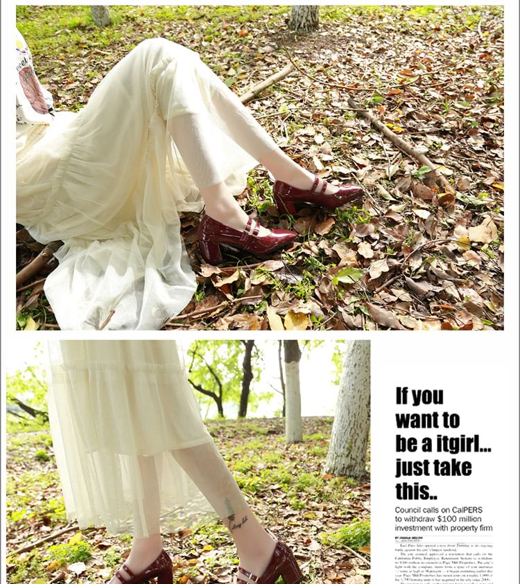 Double Jane Shoes Chunky Strap Mary Heel