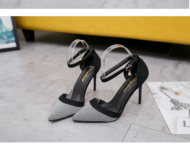 Ankle Pointy Strap Stiletto Heel Sandals