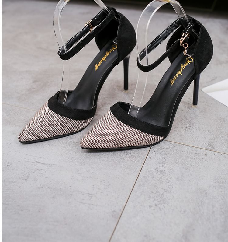 Ankle Pointy Strap Stiletto Heel Sandals