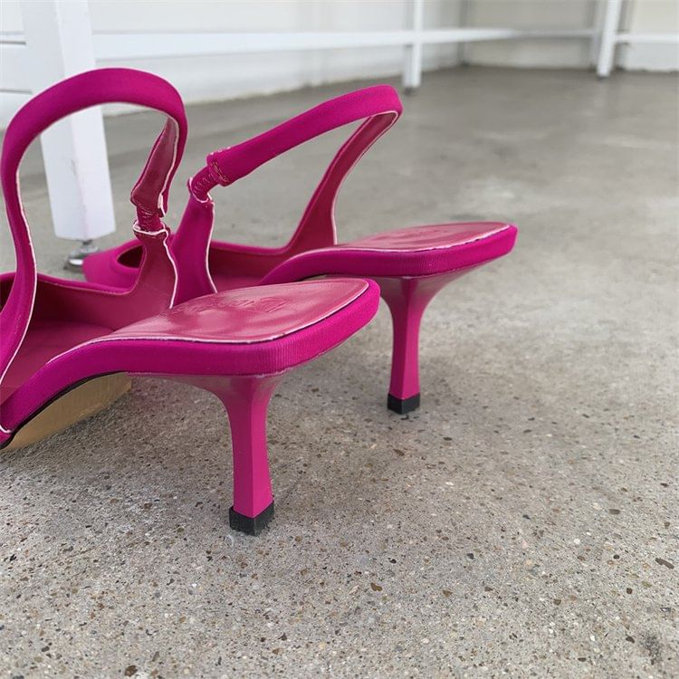 Slingback Sandals Heel Pointy High