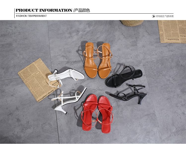 Heel Sandals Strap Ankle High