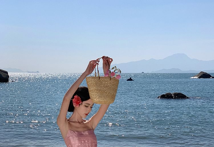 Skirt High Plain Camisole Waist + Maxi Set: Crop Top