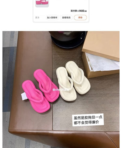 Plain Platform Flip Flops